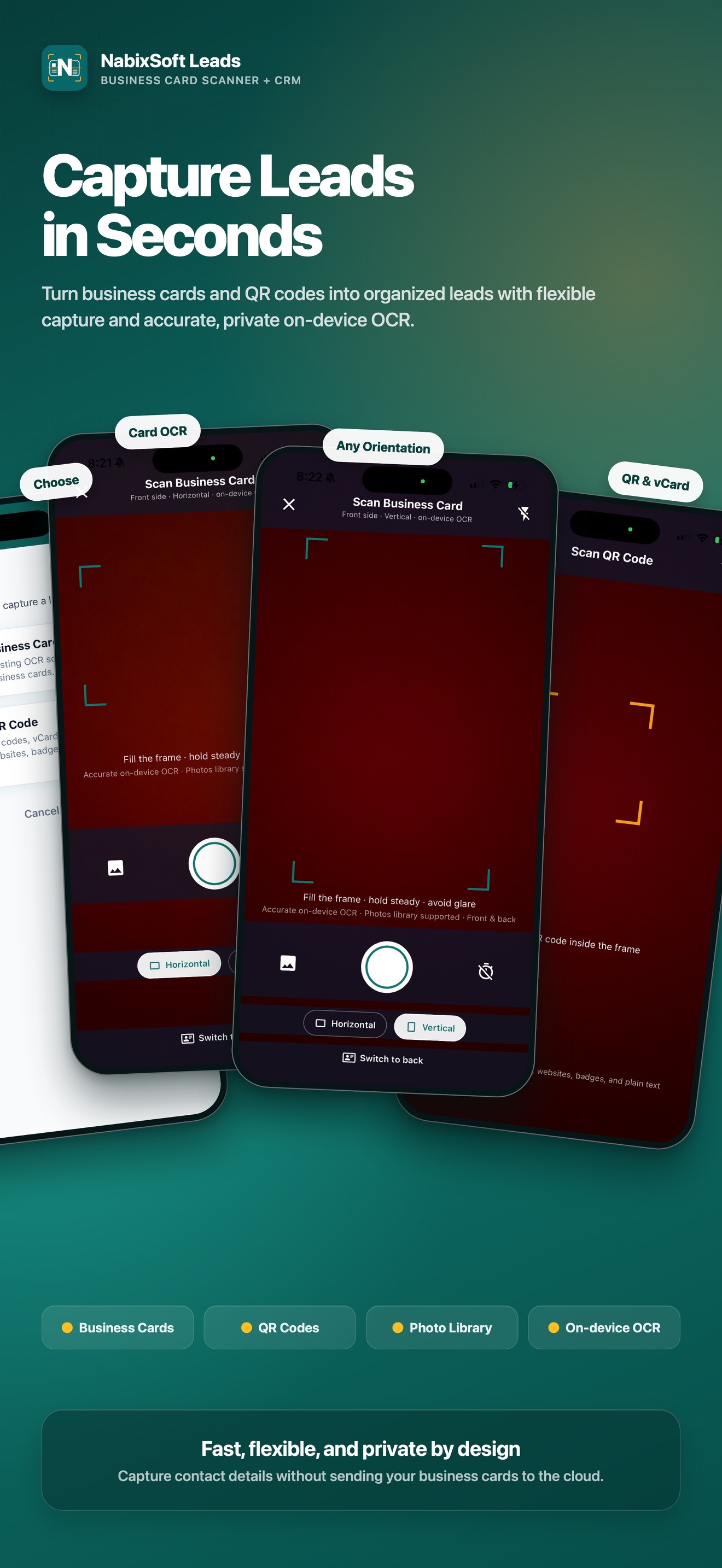 Business card scanning feature