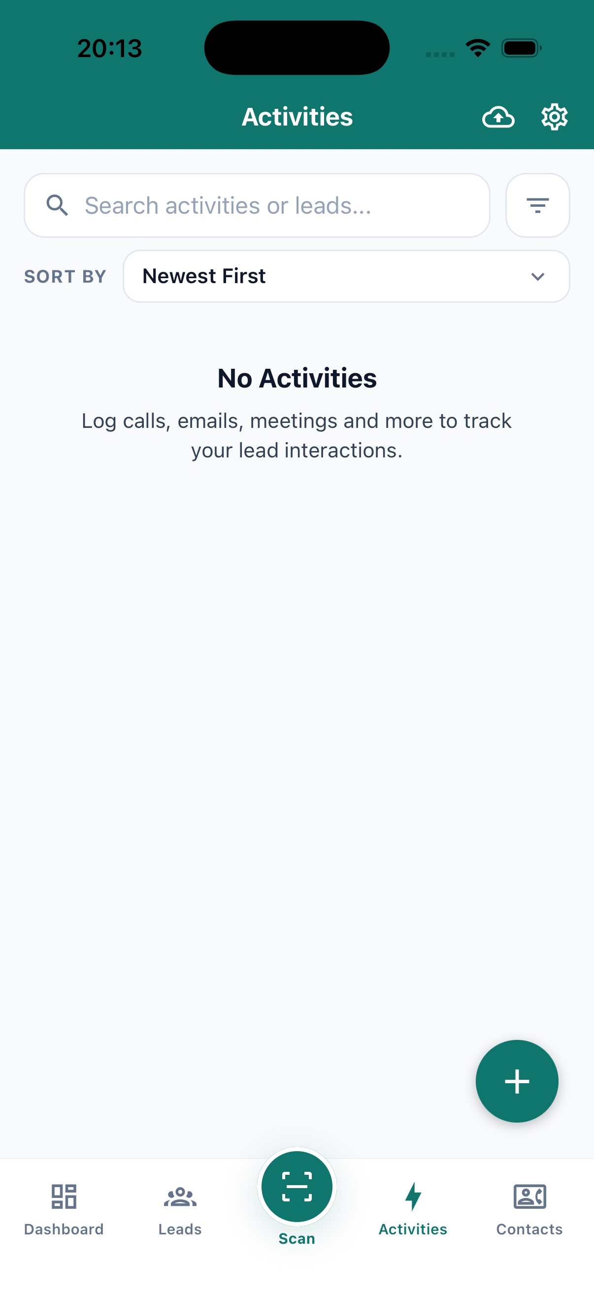 Prospect activity timeline
